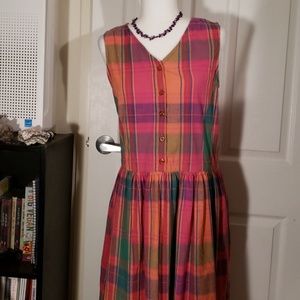 Bryn Connelly pastel plaids w/amber buttons S